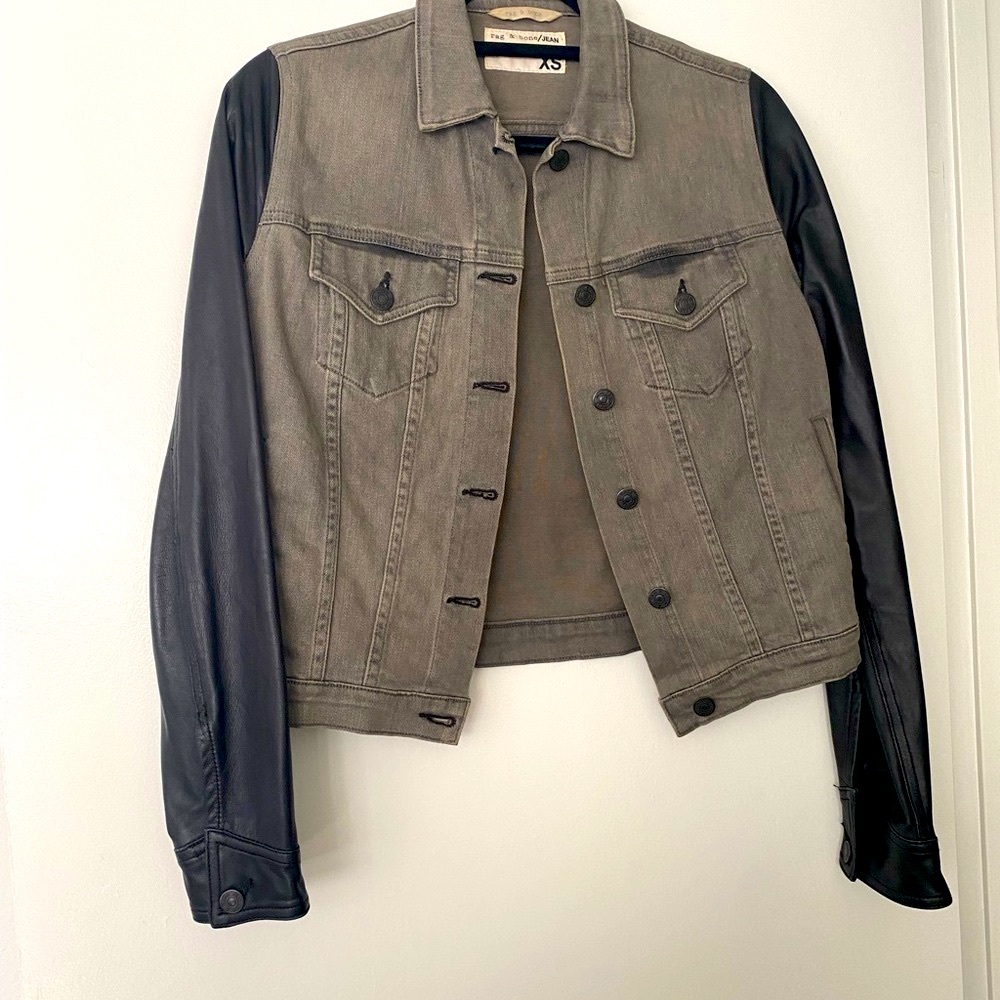 RAG&BONE jeans leather jacket sz XS